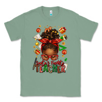 Sage santa's favorite teacher afro messy bun Classic Tee - texasbilliewilder