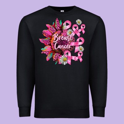 Breast Cancer Sunflower Premium Sweatshirt Designed By Barkaloodesign