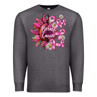 Charcoal Heather breast cancer sunflower Premium Sweatshirt - BarkalooDesign