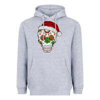 Heather Grey sugar skull  christmas Heavyweight Hoodie - BarkalooDesign
