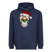 Navy sugar skull  christmas Heavyweight Hoodie - BarkalooDesign
