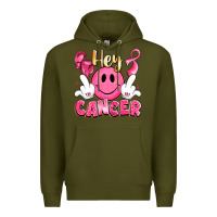 Army Green hey cancer with middle fingers Premium Hoodie - LillyAllenDesigns