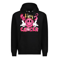 Black hey cancer with middle fingers Premium Hoodie - LillyAllenDesigns