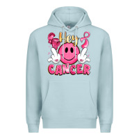 Blue Mist hey cancer with middle fingers Premium Hoodie - LillyAllenDesigns