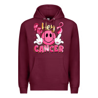 Burgundy hey cancer with middle fingers Premium Hoodie - LillyAllenDesigns