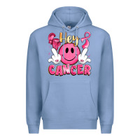Colony Blue hey cancer with middle fingers Premium Hoodie - LillyAllenDesigns