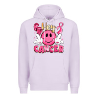 Lilac hey cancer with middle fingers Premium Hoodie - LillyAllenDesigns