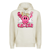 Oatmeal Heather hey cancer with middle fingers Premium Hoodie - LillyAllenDesigns