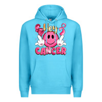 Ocean Blue hey cancer with middle fingers Premium Hoodie - LillyAllenDesigns