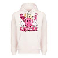 Pale Pink hey cancer with middle fingers Premium Hoodie - LillyAllenDesigns