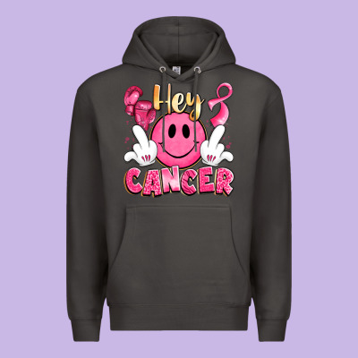 Hey Cancer With Middle Fingers Premium Hoodie Designed By Lillyallendesigns
