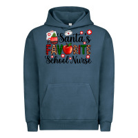 Pigment Midnight Navy santa's favorite  school nurse Urban Hoodie - AdoDesignShop