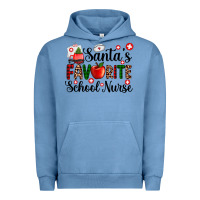 Pigment Pebble Blue santa's favorite  school nurse Urban Hoodie - AdoDesignShop