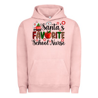 Pigment Salmon santa's favorite  school nurse Urban Hoodie - AdoDesignShop