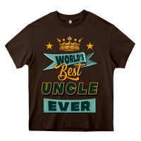 Chocolate Brown world's best uncle ever Heavy Core Tee - Jasminsmagicworld