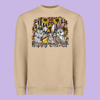 Happy Easter Heavyweight Sweatshirt Designed By Cowhidedigitalart