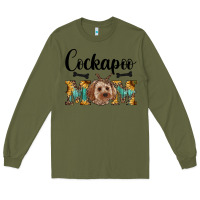 Army Green cockapoo mom western Long Sleeve Tee - RanaPortraitStore