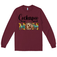 Burgundy cockapoo mom western Long Sleeve Tee - RanaPortraitStore