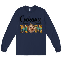 Navy cockapoo mom western Long Sleeve Tee - RanaPortraitStore