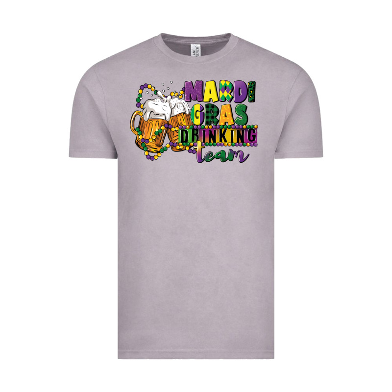 Mardi Gras Drinking Team 12 Inches 300 Dpi Vintage Tee by CowGirlArtShop | Teevron