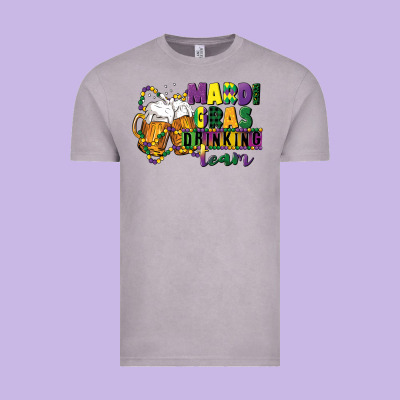 Mardi Gras Drinking Team 12 Inches 300 Dpi Vintage Tee Designed By Cowgirlartshop