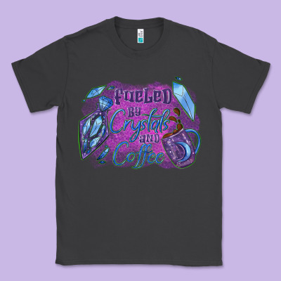 Fueled By Crystals And Coffee Halloween Classic Tee Designed By Nancycooperartshop