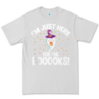 Dove Grey teacher halloween bookworm just here for the boooks ghost tank top Premium Tee - trangStudio