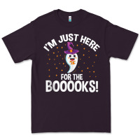 Plum teacher halloween bookworm just here for the boooks ghost tank top Premium Tee - trangStudio