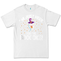 White teacher halloween bookworm just here for the boooks ghost tank top Premium Tee - trangStudio