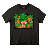 Asphalt st patricks orange cow with leopard background Heavy Core Tee - Jasminsmagicworld