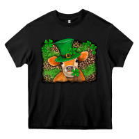 Black st patricks orange cow with leopard background Heavy Core Tee - Jasminsmagicworld