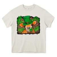 Cream st patricks orange cow with leopard background Heavy Core Tee - Jasminsmagicworld