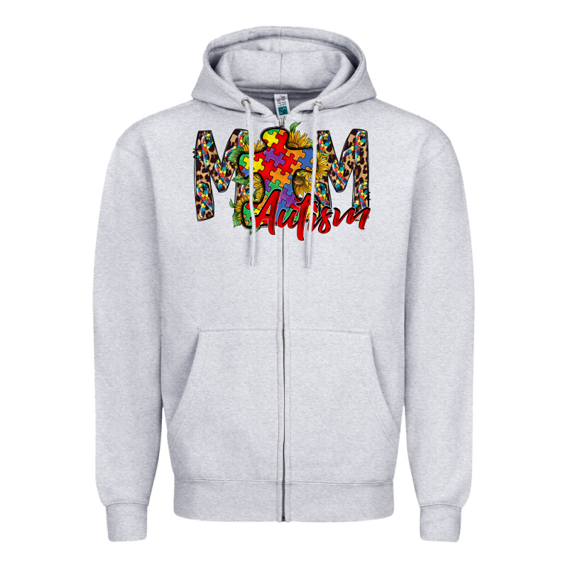 Mom Autism 2 Zipper Hoodie by RacoonDesign | Teevron