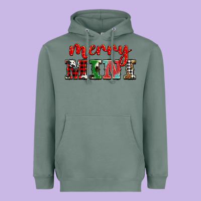 Christmas Merry Mini Heavyweight Hoodie Designed By Barkaloodesign