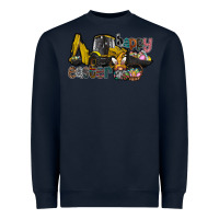Navy Happy Easter Heavyweight Sweatshirt - CowhideDigitalArt