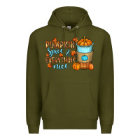 Army Green Pumpkin spice and everything nice Premium Hoodie - RanaPortraitStore