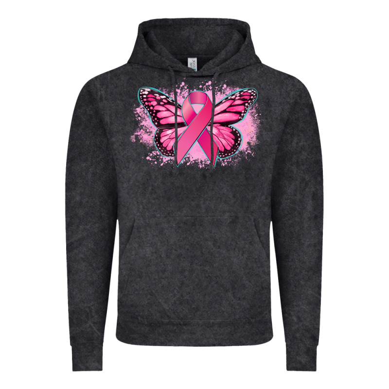 Cancer Ribbon Butterfly Cancer Awareness Vintage Hoodie by HowdyJamesFarm | Teevron