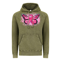Vintage Olive Cancer ribbon butterfly Cancer Awareness Vintage Hoodie - HowdyJamesFarm