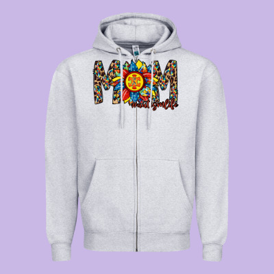 Mom Autism Zipper Hoodie Designed By Racoondesign