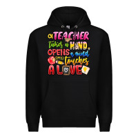 Black a Teacher Takes a Hand Opens a mind and Touches A Premium Hoodie - CowhideDigitalArt
