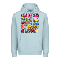 Blue Mist a Teacher Takes a Hand Opens a mind and Touches A Premium Hoodie - CowhideDigitalArt