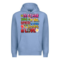 Colony Blue a Teacher Takes a Hand Opens a mind and Touches A Premium Hoodie - CowhideDigitalArt