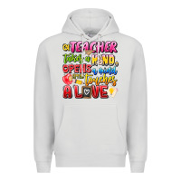 Dove Grey a Teacher Takes a Hand Opens a mind and Touches A Premium Hoodie - CowhideDigitalArt