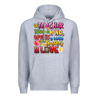 Heather Grey a Teacher Takes a Hand Opens a mind and Touches A Premium Hoodie - CowhideDigitalArt