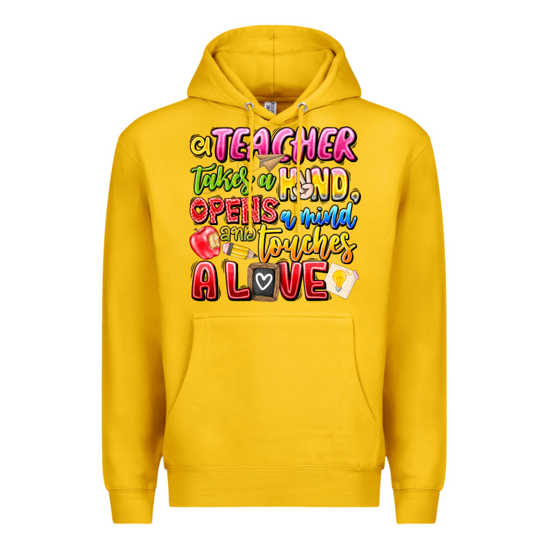 A Teacher Takes A Hand Opens A Mind And Touches A Premium Hoodie by CowhideDigitalArt | Teevron