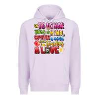 Lilac a Teacher Takes a Hand Opens a mind and Touches A Premium Hoodie - CowhideDigitalArt