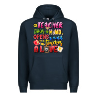 Navy a Teacher Takes a Hand Opens a mind and Touches A Premium Hoodie - CowhideDigitalArt