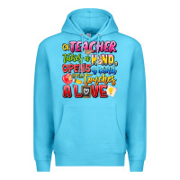 Ocean Blue a Teacher Takes a Hand Opens a mind and Touches A Premium Hoodie - CowhideDigitalArt