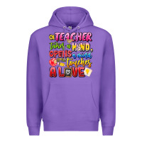 Purple a Teacher Takes a Hand Opens a mind and Touches A Premium Hoodie - CowhideDigitalArt