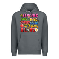 Rock a Teacher Takes a Hand Opens a mind and Touches A Premium Hoodie - CowhideDigitalArt